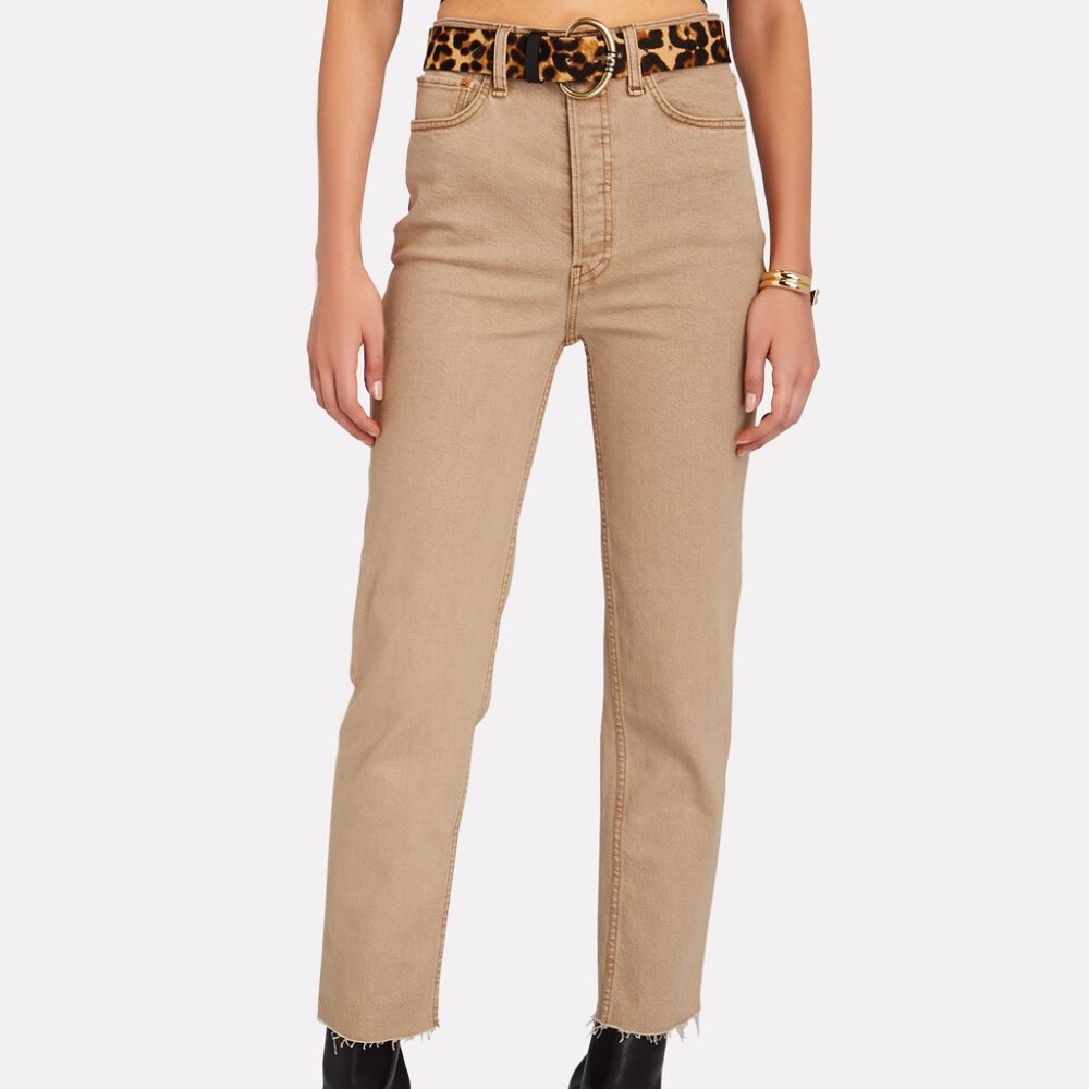 RE/DONE 70s ultra high rise stove pipe beige jeans - NWOT - size 27